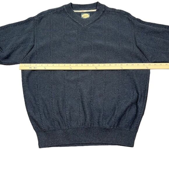 Tommy Bahama 100% Cotton Sweater Light Knit Navy Blue V-Neck Men's Medium - Picture 4 of 12